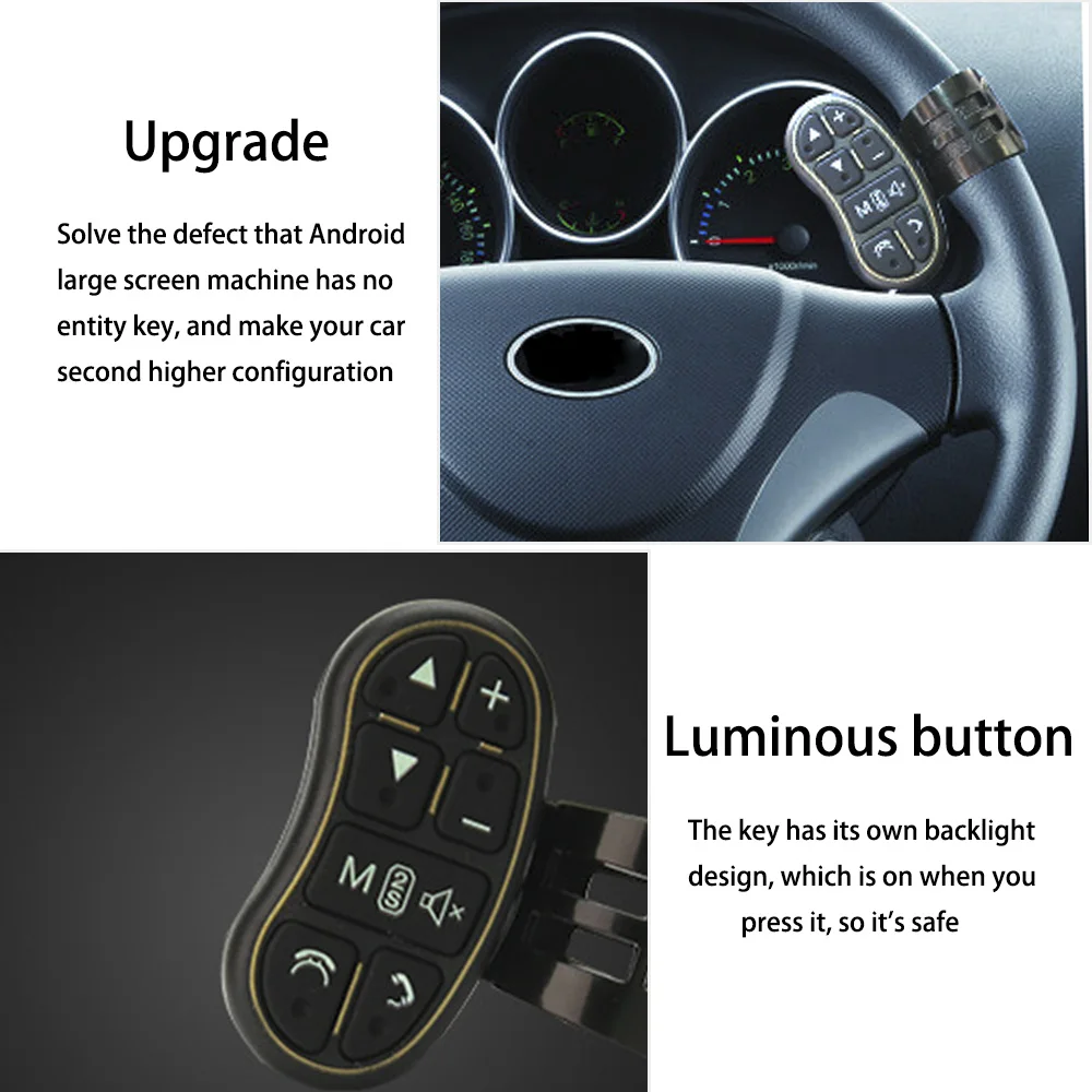 Universal Car Steering Wheel Controller Car Navigation DVD Radio Audio Buttons Remote Control Switch Automotive Accessories