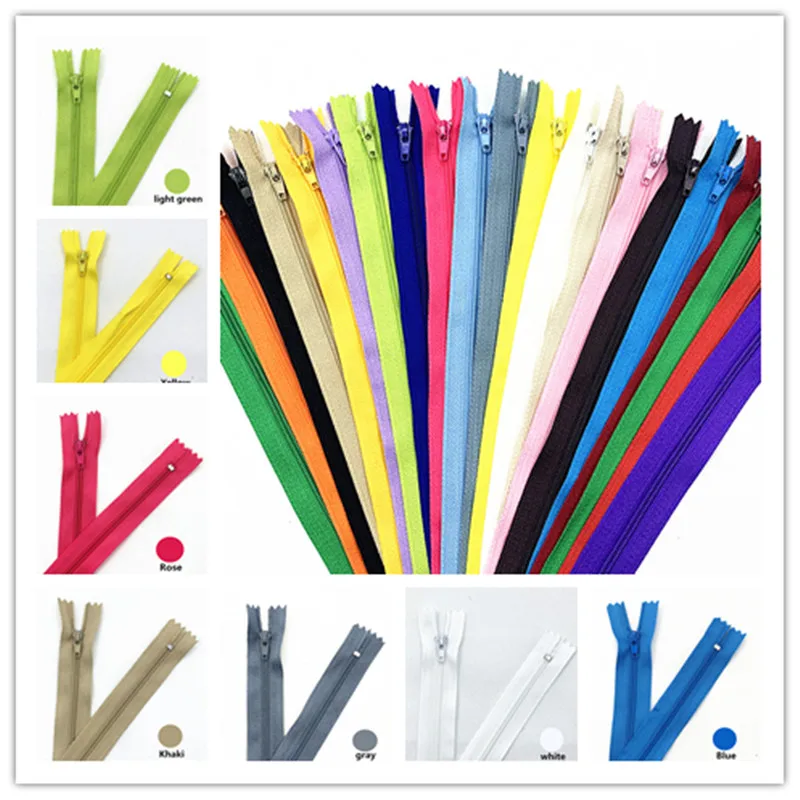 

10pcs 6inch(15Cm) Nylon Coil Zippers for Tailor Sewing Crafts Nylon Zippers Bulk 20 Colors