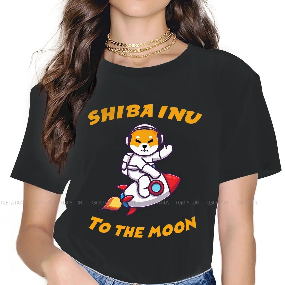 Shiba inu Coin to the Moon Feminine Shirts Cryptocurrency Crypto Miner T-shirt Harajuku Vintage Female Top