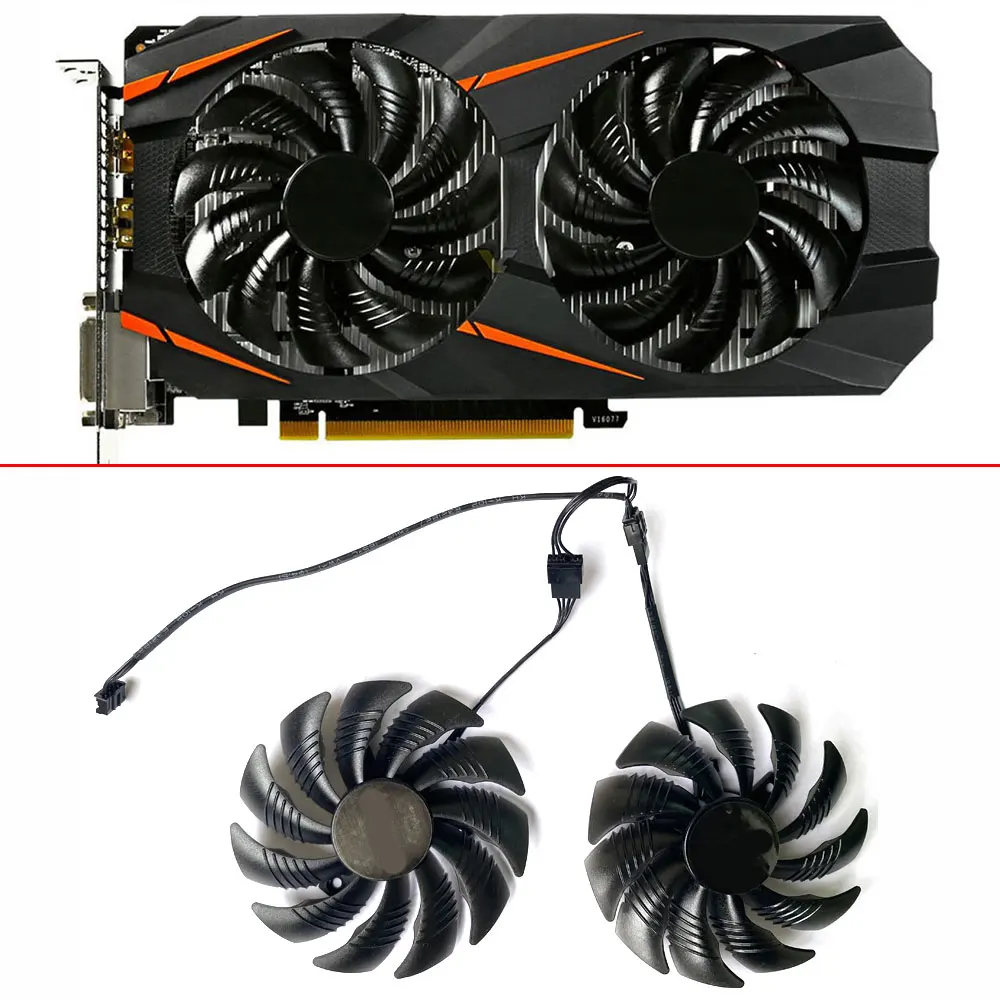 2pcs 87mm T129215SU PLD09210S12HH RX580 GPU Fan For Gigabyte GeForce GTX1060 1070 GTX 1050ti GTX 960 RX570 RX470 Graphics Card