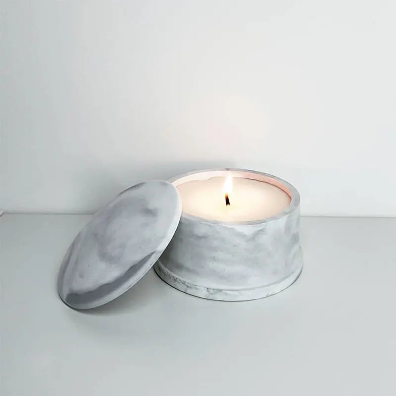 Candle Vessel Concrete Molds Round Jar, Wax Box, Jewelry Containers, Silicone Molds for Cement and Plaster, Storage Box Molds