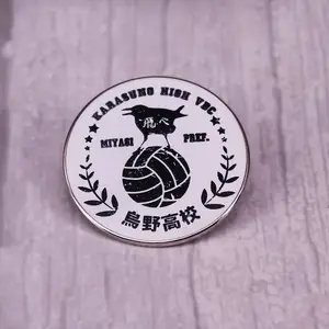 Haikyuu Karasuno team hard enamel pins with good dangles