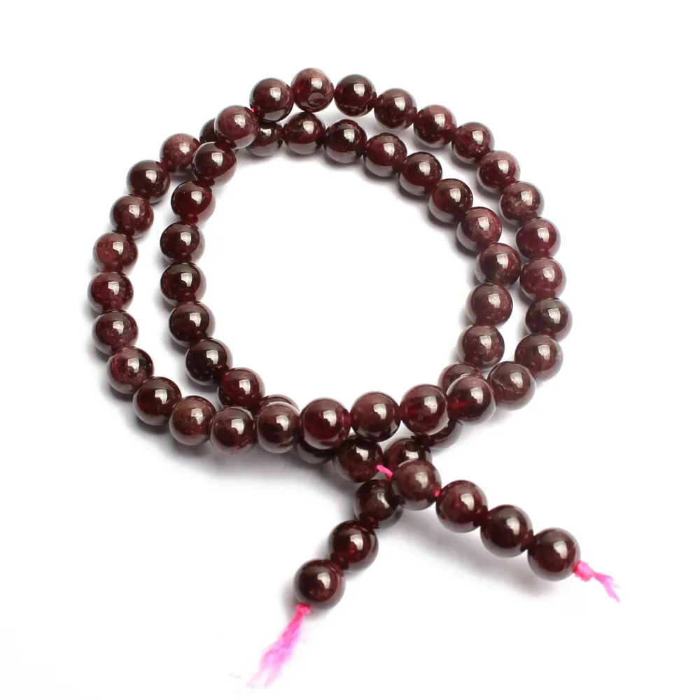 Wholesale Natural Stone Beads Dark Red Garnets Round Loose Beads For Jewelry Making DIY Bracelet 15\