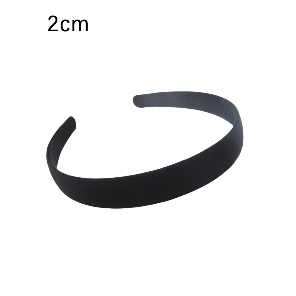 Einfache Schwarz Breiten Stirnband Diy Schmuck Material Tuch Mädchen Frauen Haarband Semi-fertig Massivem Haar Zubehör Hoop Headwear