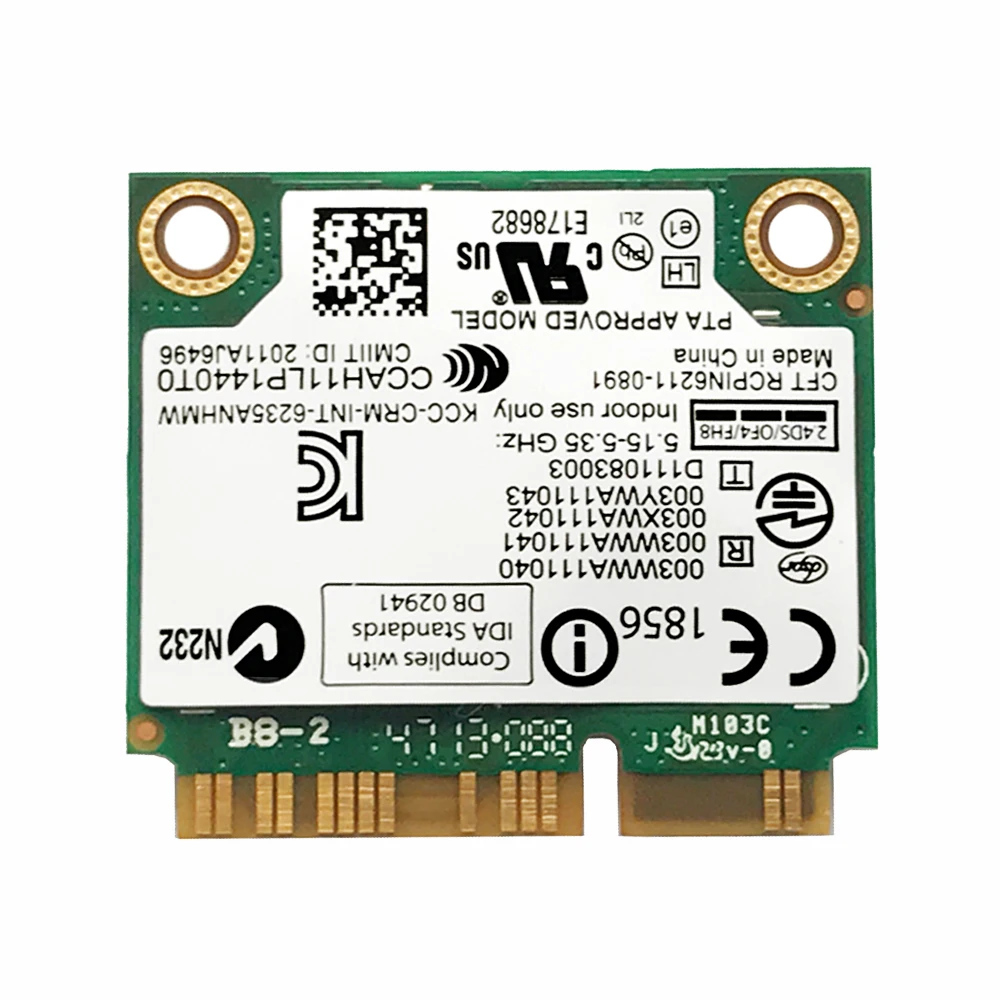 Tarjeta lan inalámbrica para ordenador portátil, accesorio para Intel Centrino 6235 advanc-n 6235AN 6235ANHMW, WIFI, Bluetooth 4,0, medio MINI PCIe