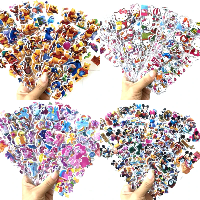 3D Puffy Bubble Stickers Cartoon Frozen Stickers DIY For Children Boy Girl Toys PVC Removable wall Stickers