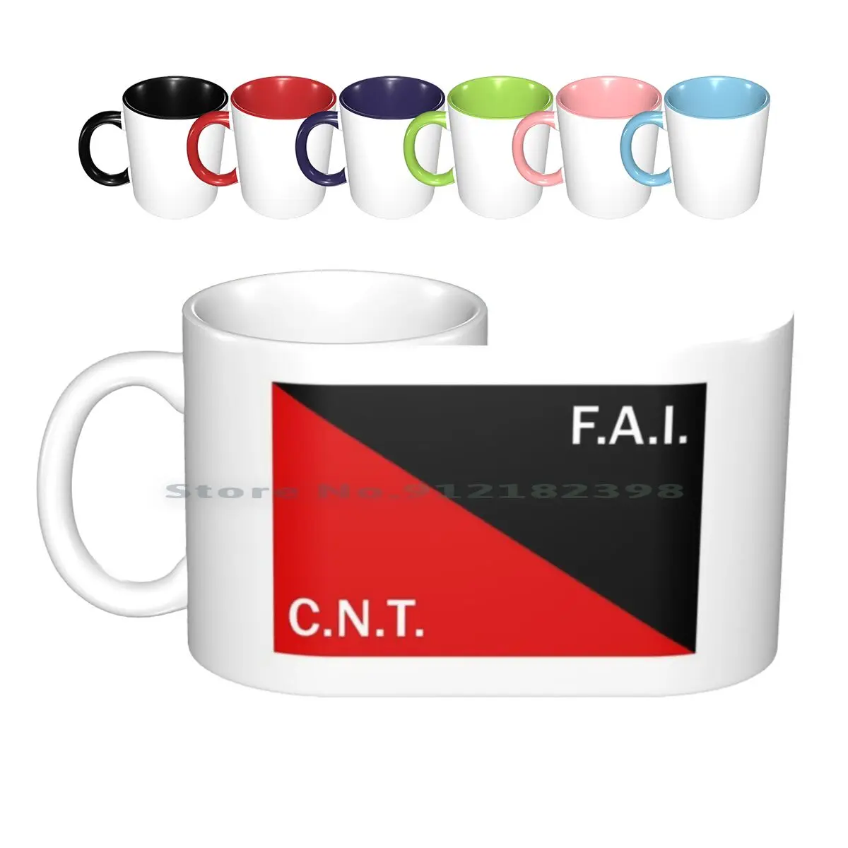 Cnt-Fai Flag Ceramic Mugs Coffee Cups Milk Tea Mug Politics Leftism Socialism Anarchist Communism Marxism Political Left Wing