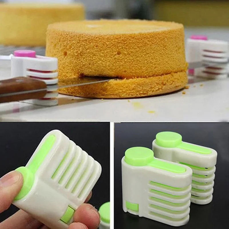 2Pcs 5Layers Bread Slicer Food-Grade Plastic Cake Bread Cutter Cutting Bread Knife Splitter Toast Slicer Kichen Baking