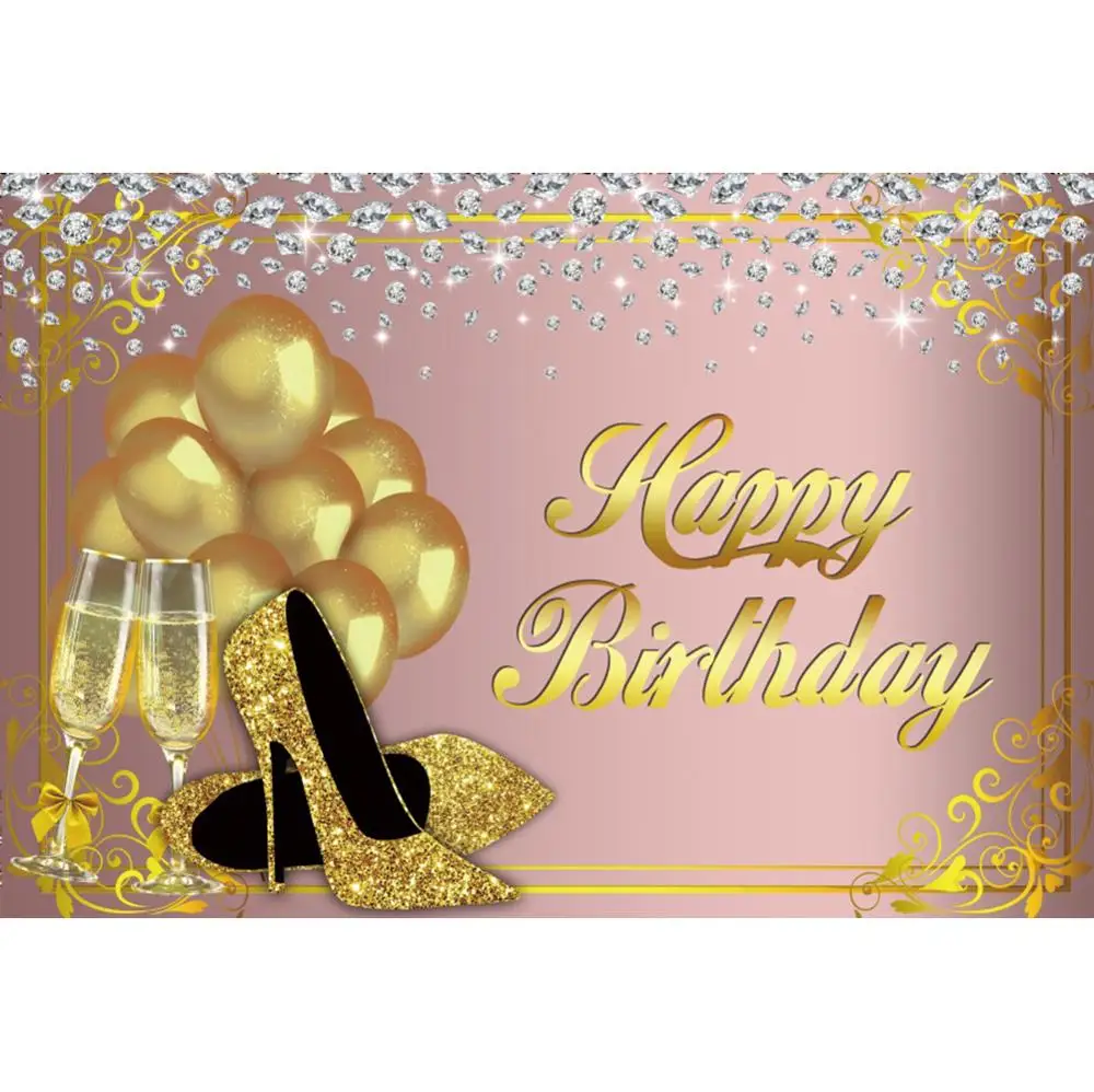 Yeele Sinh Nhật Ballon Glinks Kim Cương Sáng Bokeh Champagne Chụp Ảnh Phông Nền Chụp Ảnh Nền Cho Studio Ảnh