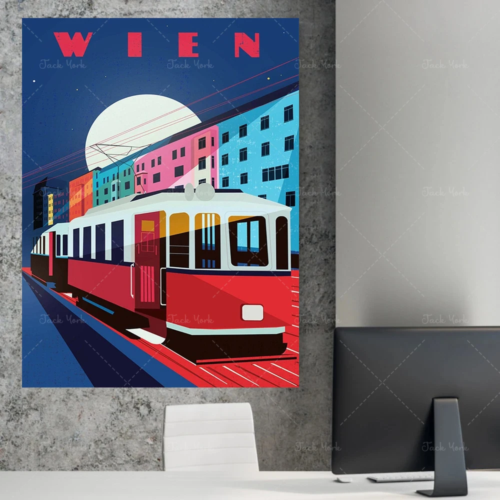 Wien Vienna Illustrated Art print. Travel Print, Home Decor, Architecture Art Prints and Posters of Austria. Housewarming gift,