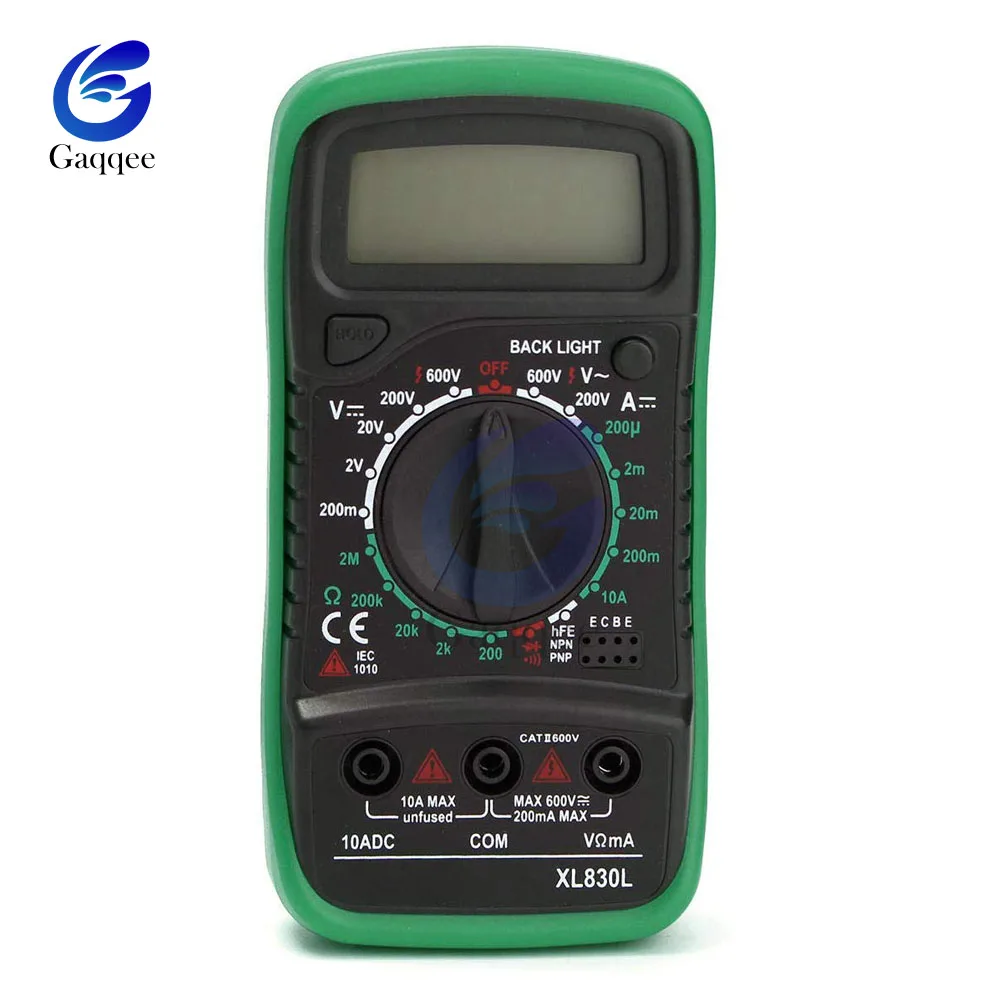 XL830L Handheld Digital Multimeter LCD Backlight Portable AC/DC Ammeter Voltmeter Ohm Voltage Tester Meter Mini Multimetro