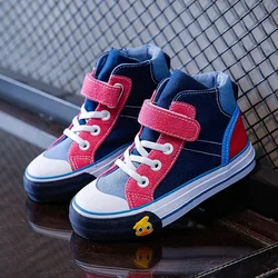 Kids Shoes for Girl Autumn 2021 New Children's High-top Canvas Shoes Casual Wild Boys Sneakers Girls Rainbow Shoes Kids Fashion