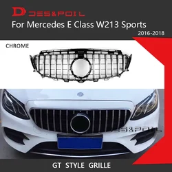 W213 GT Grille Diamond Grill E63S Style For Mercedes Benz E Class C238 Coupe Sedan 2016-2019 E300 E350 E200 E320 E400