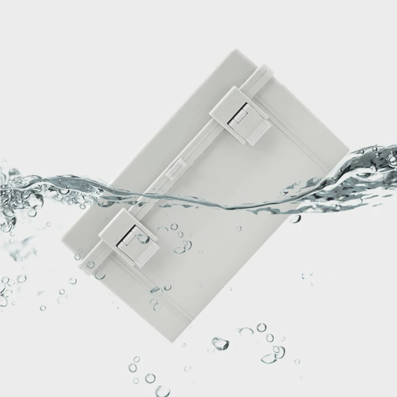Caja de plástico ABS resistente al agua con cerrojo, caja de distribución eléctrica, caja de conexiones eléctricas, caja de alimentación sellada para exteriores