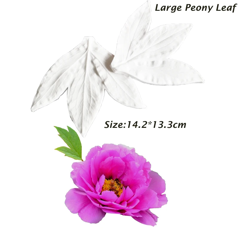 Peony Flower& Leaf Veiner Silicone Molds Baking Moulds Pastry Crafts Candy Chocolate Sugar Clay Handicraft Form Cake Tools CS255