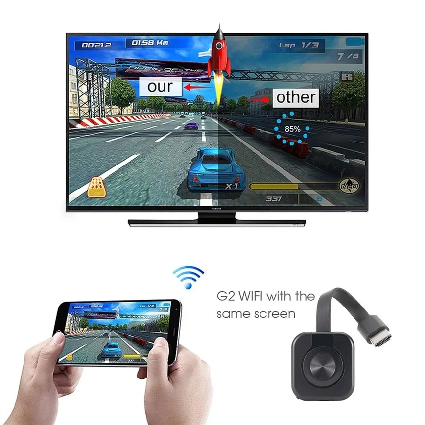 Grwibeou Wireless 1080p compatibile con HDMI TV Stick ricevitore Display Wifi per Miracast Screen Mirror TV Dongle supporto HDTV per IOS