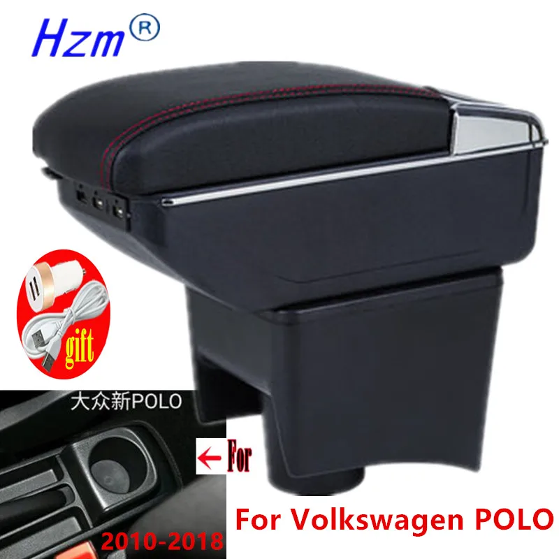 Reposabrazos para Volkswagen POLO 2012-2018, caja de almacenamiento para VW POLO Mk5 6R Vento, accesorios interiores para coche.