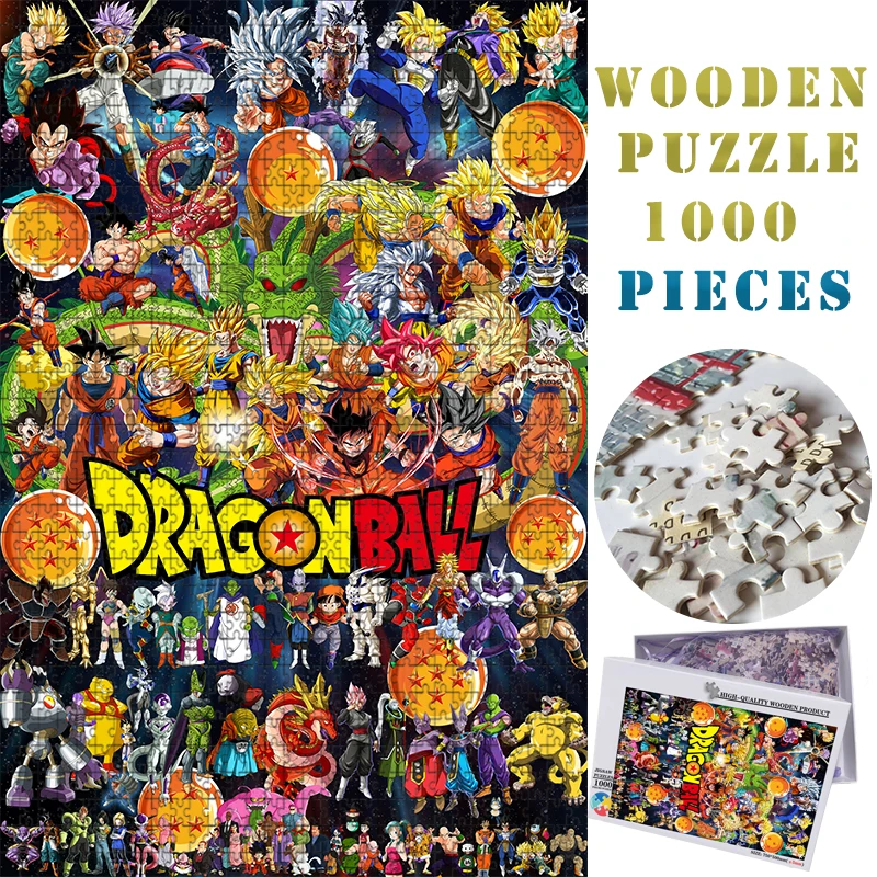 MOMEMO Dragon Character Jigsaw Puzzles Ball for Adults 1000 Pieces Wooden Puzzle Customed Cartoon Anime 1000 Pieces Puzzles Toys