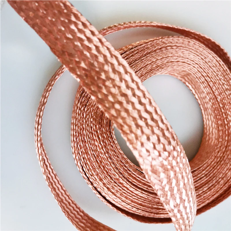 10m 10 square Flat Pure Copper Braid High Flexibility Cable Bare Copper Braid Lead Wire Ground Lead Wire