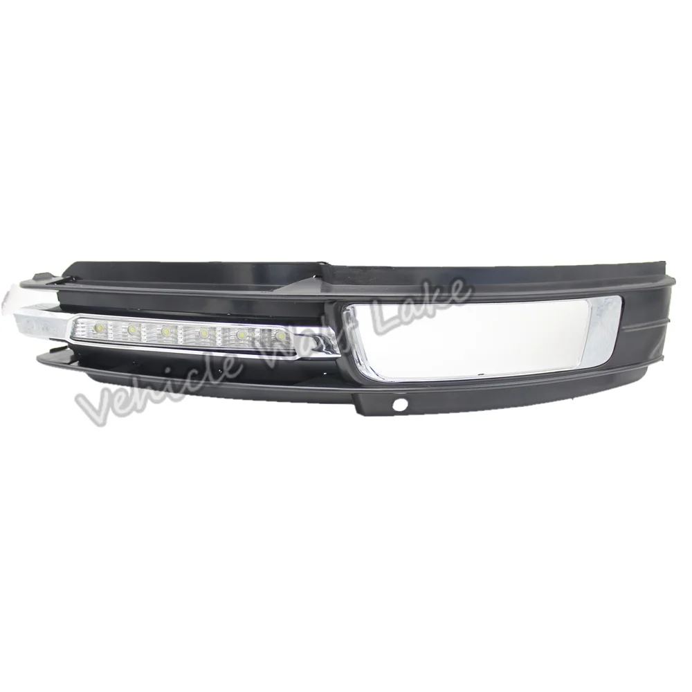 2pcs Car LED DRL For Audi A6 C6 2009 2010 2011 Car Fog Lamp Grille With LED DRL Daytime Running Lights With Wire Of Harness