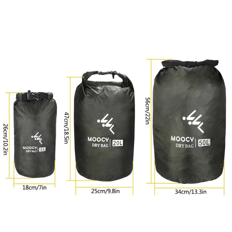 

5L/20L/50L Waterproof Dry Bag Roll Top Sack Rafting Boating Swimming Kayaking Dry Organizer Outdoor Beach Fishing Storage Bag