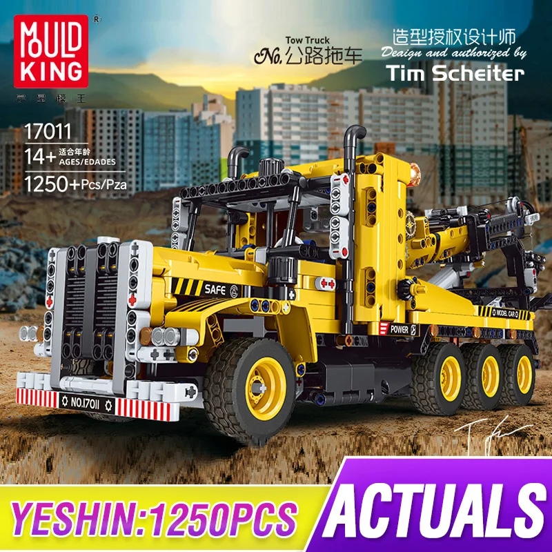 Mould King 17011 Technical MOC-43434 Heavy-duty Tow Truck Building Blocks City Engeineering Bricks Car Toys Christmas Gifts