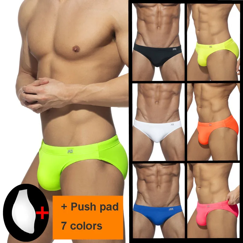 Men Swim Suit Swimming Trunk Briefs Push-Up Pad Sexy Bikini Swimsuit Beach Shorts Surfing Trunks Men\'s Bathing Suit Swimwear