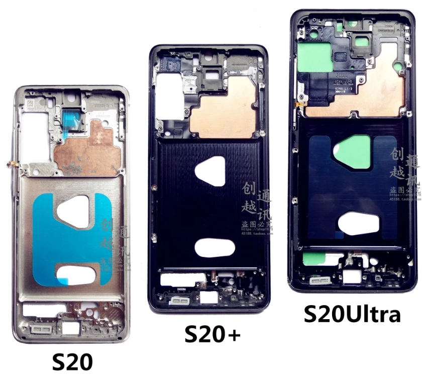 1 buah untuk Samsung Galaxy S20 Ultra G988F G988B S20 Plus G985F G985 G980 G980F Lcd bingkai pelat tengah kerangka Bezel depan