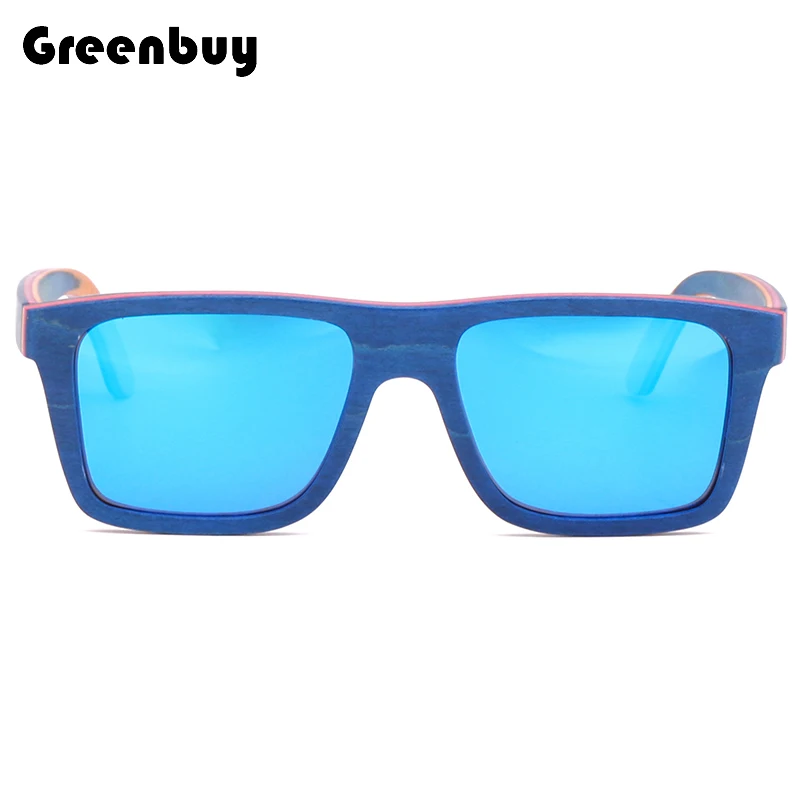 New Color Skateboard Wood Sunglasses Polarized UV 400  Vintage Men Fashion Designer Luxury