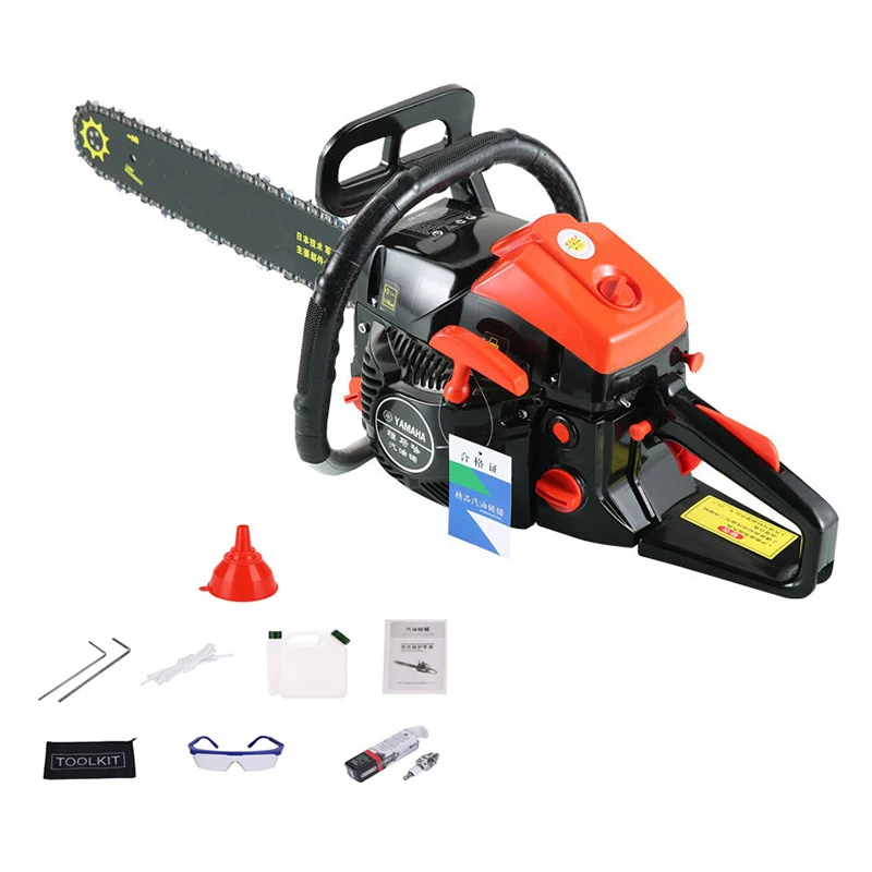 Chainsaw Logging Saw 87CC 2-Stroke Petrol Gasoline Chain Saw Cutting Logging Chain Saws Power Tools 9800W High-power