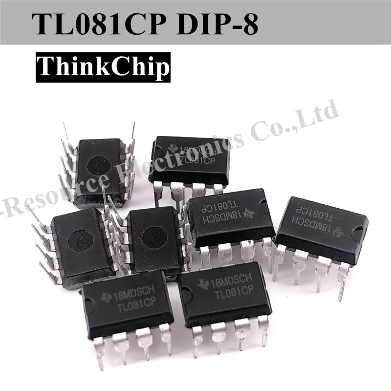 (100 uds) TL081CP DIP-8 amplificadores operacionales de entrada JFET TL081 DIP8 para circuito integrado electrónico