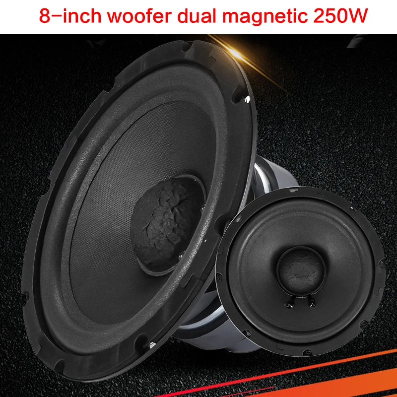 

250W 8 Inch Subwoofer Dual Magnetic 8 Ohm High Power Mid-bass Full Frequency KTV Private Room Speaker Loudspeaker Assembly