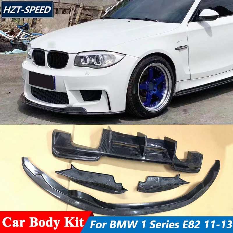 Carbon Fiber Material Front Bumper Lip Rear Diffuser With Aprons For BMW 1 Series E82 1M Sport Car Tuning 2011-2013