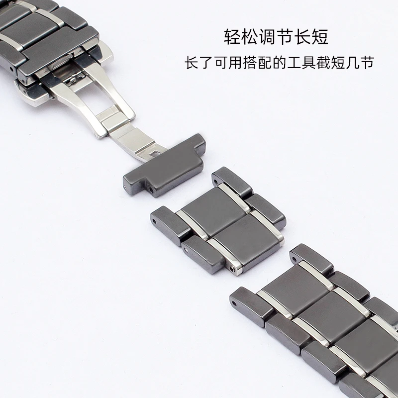 Ceramic Watch band For Huawei Watch GT 2 Strap watchband Smart 18mm 20mm 22mm Ceramic Stainless watch bracelet Luxury black