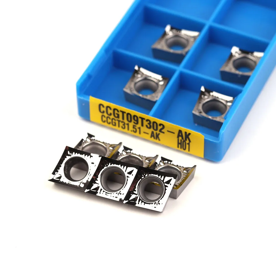 CCGT060204 CCGT09T304 CCGT120402 AK H01 Tiện CNC Miếng Nhôm Lưỡi Dao Carbide Máy Tiện Dụng Cụ Cắt Nhôm Đồng Gỗ