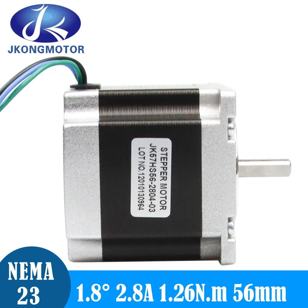 Jkongmotor NEMA23 Stepper Motor 57x56mm D=8mm/6.35mm 4wires 2.8A Stepping Motor for CNC Engraving Milling Machine 3D Printer