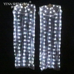 Belly Dance Silk LED Fans Stage Performance LED Props Fans Colorful Light up LED Fans Shiny LED 1pc/1pair Fans (can make colors)