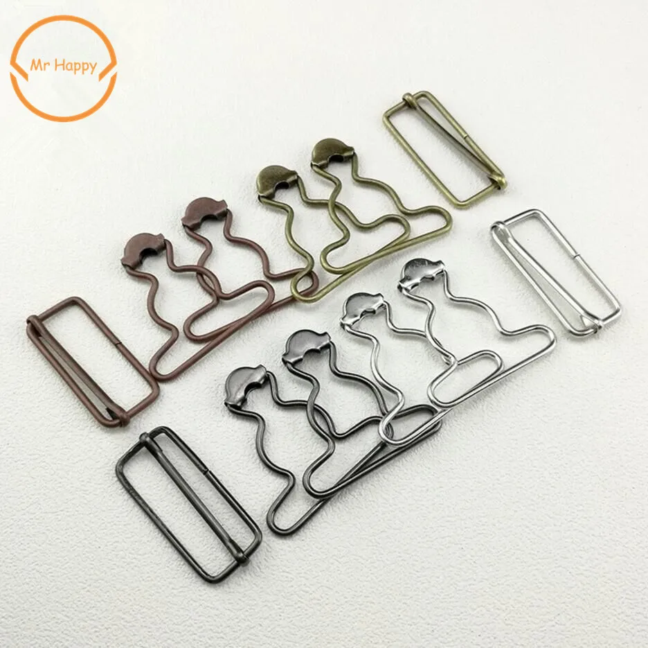 Gourd Adjustable buckle metal button Suspenders Clips for denim bib pants 28/32/35/38/50MMV