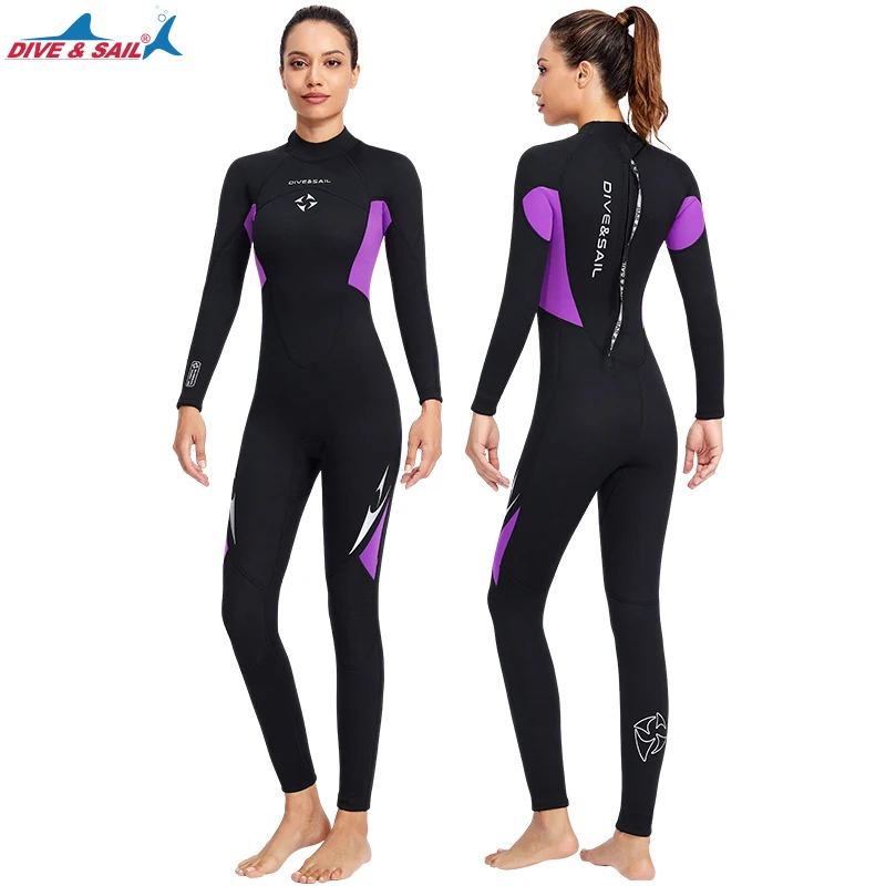 Neoprene Diving Wetsuit with Back and Front Zipper, Scuba, Surfing, Cold Water, Men and Women, 3mm, S-4XL