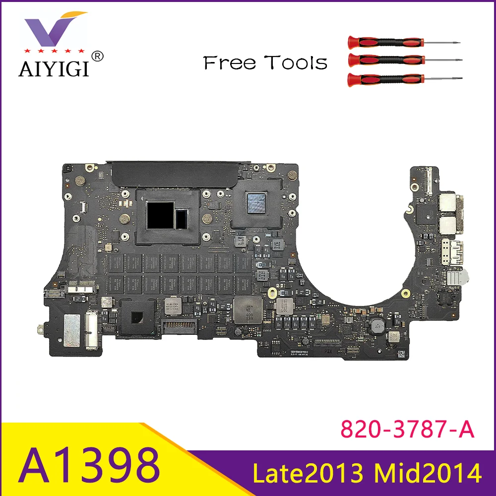 

Original Tested A1398 Motherboard 820-3662-A 820-3787-A for Macbook Pro Retina 15" Logic Board Core i7 Late 2013 Mid 2014 years