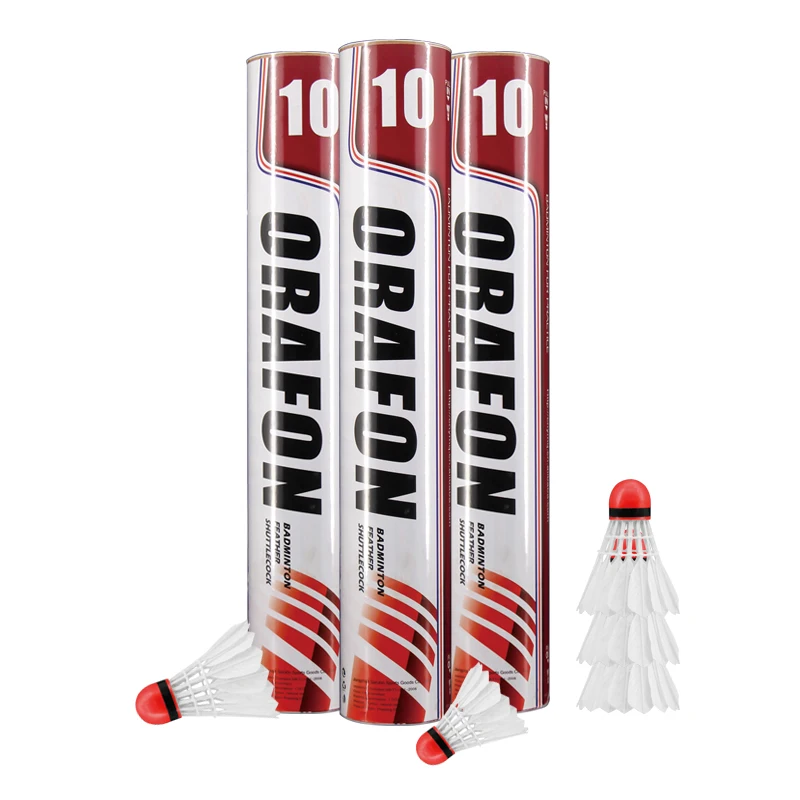 

11PCS Goose Feather Red Head Shuttlecocks Badminton Outdoor Sport Shuttlecock for Training Game Flying Stability Durable Balls