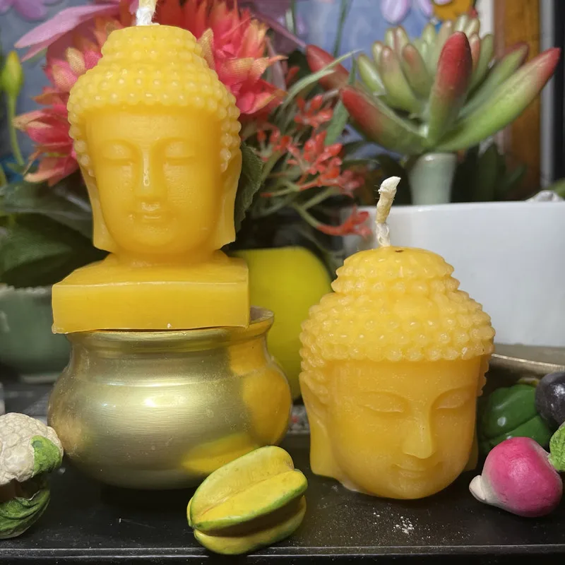 Mini 3D Buddha Head Design Silicone Soap Mold Candle Wax Molds Candle Maker Gypsum Resin Crafts Clay Molds Silicone Mould