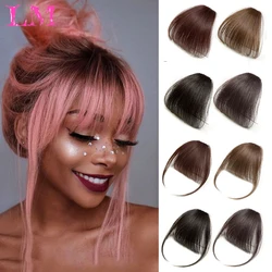 LM-Fake Blunt Air Bangs para Mulheres, Clip-In Extensão, Franja Sintética, Natural Falso Hairpiece