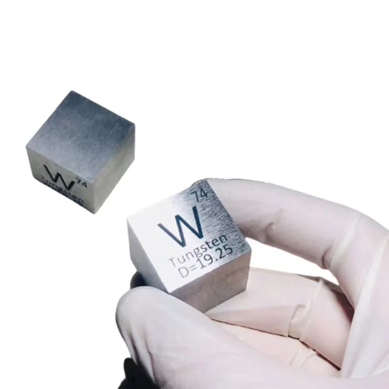 cubo do metal do tungstenio para a colecao do elemento 9995 puro polegada 254 milimetros 01