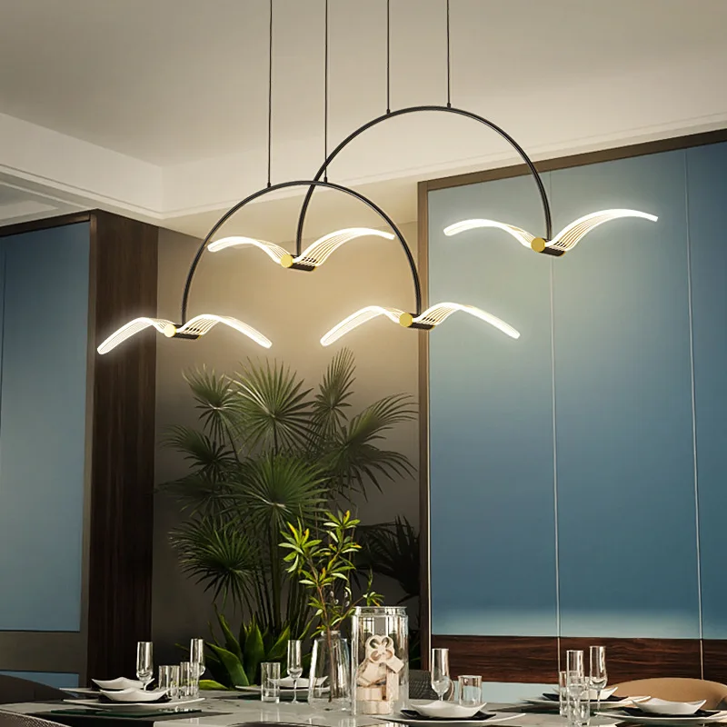 Modern LED Chandelier Lamp Dining Room Living Room Office Minimalist Designer Pendent Light Home Decor Creative Light Luminaire