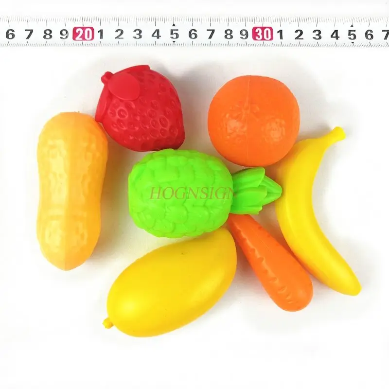 7pcs Simulation Food Play Toys House For Children Strawberry Pineapple Banana Strawberry Carrot Kindergarten Teaching Aids 2021