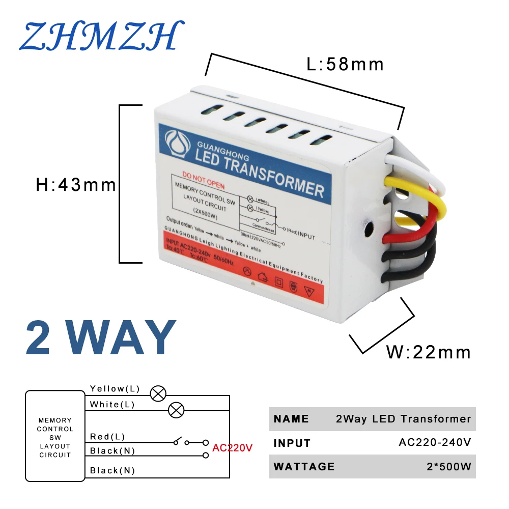 ZHMZH 2 Ways 3 Ways Digital Subsection Switch 1000W 1500W for Ceiling Light Independence Control Section Switch Piecewise Switch