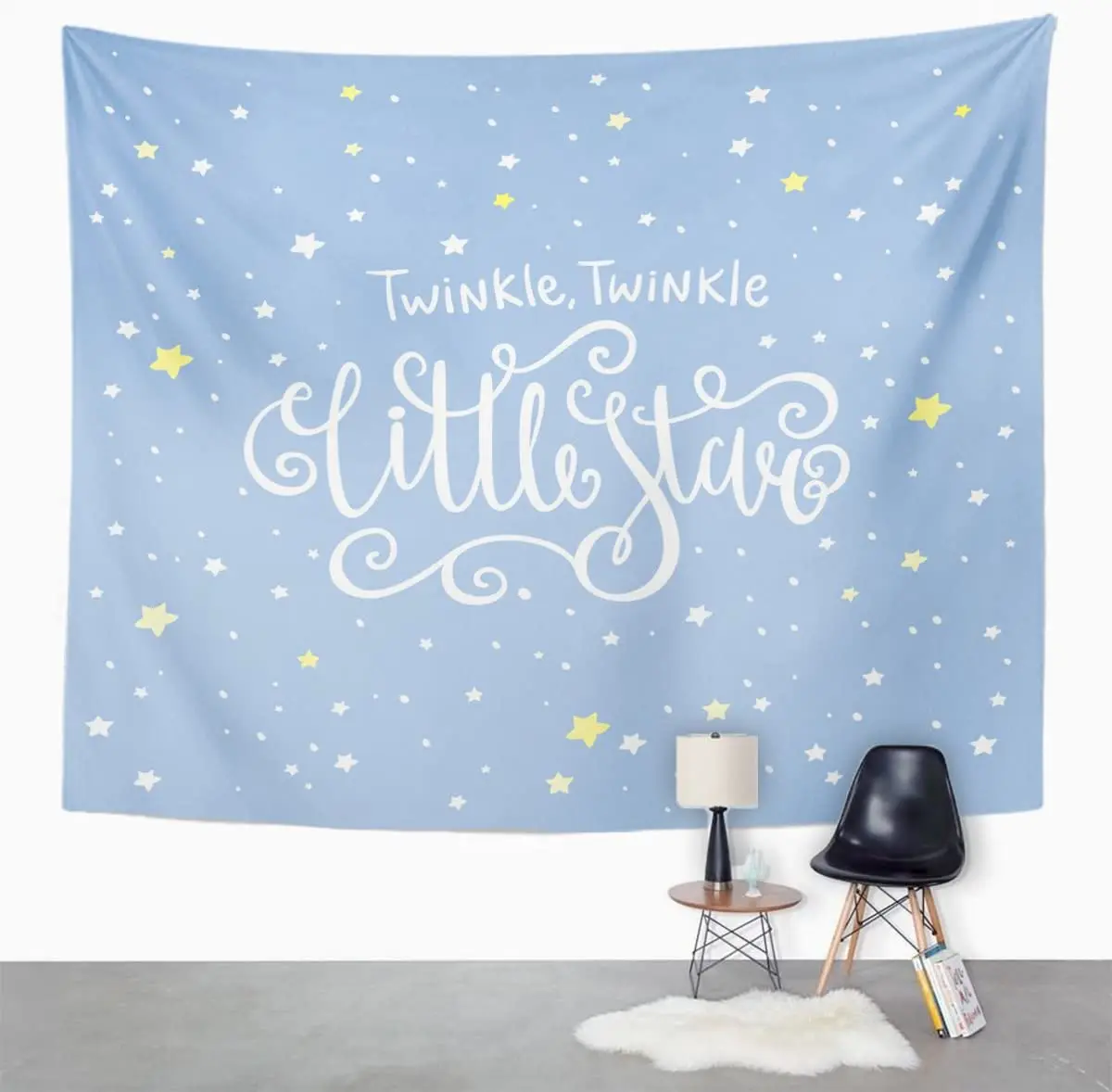 Baby Twinkle Little Star Bright Starry Night Kids Tapestry Home Decor Wall Hanging for Living Room Bedroom Dorm 60x80 Inches