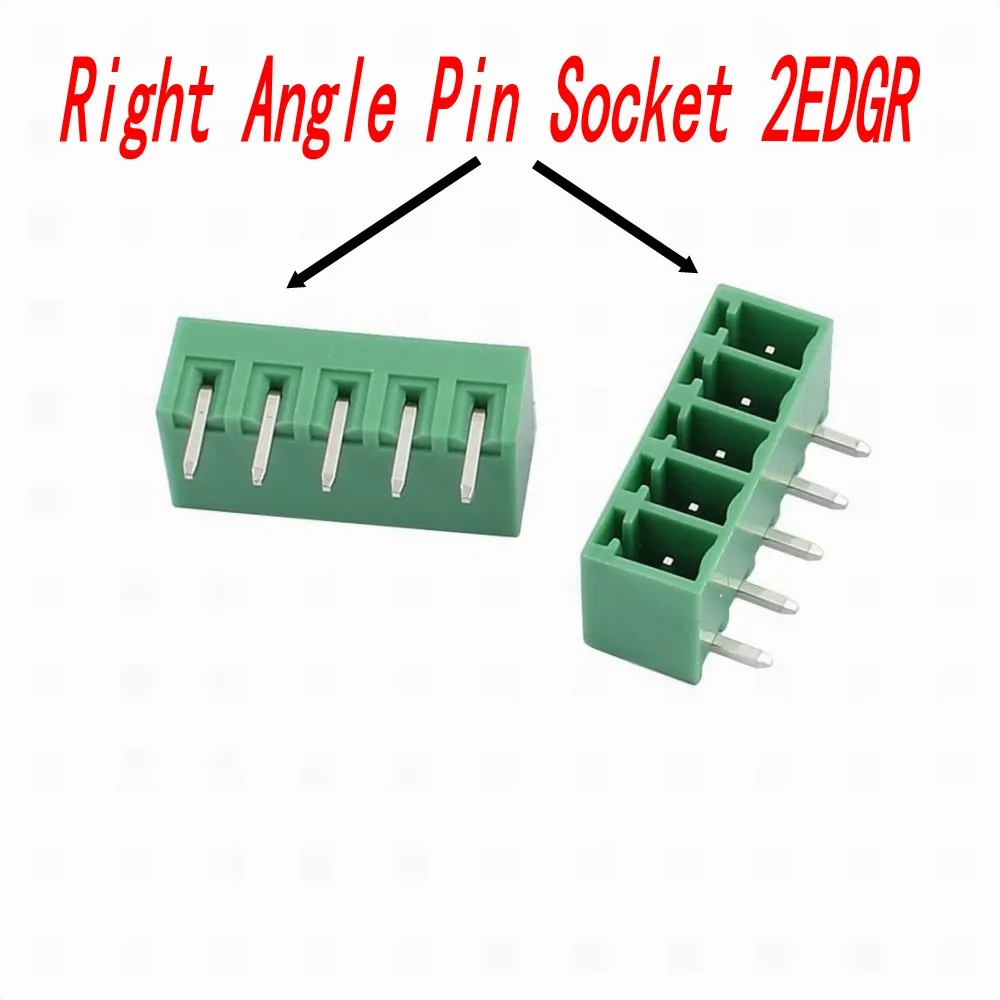 100 Stück 3,5mm Rastermaß KF2EDGK Schraubklemmen für Leiterplatten, rechtwinklige 2/3/4-polige Stecker/Buchsen, steckbare Morsettiera-Verbinder – Detail 13