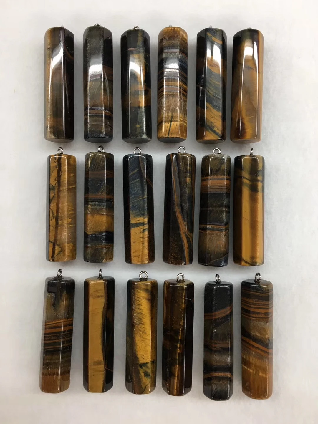 Promotion! 10pcs/Pack Natural Tiger Eye Bead Pendant,13x50mm Tubes Pendant for Jewelry Necklace DIY